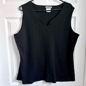 3/25$💥Vintage Mode Crystal cami tank top black knit Women XXL sleeveless summer